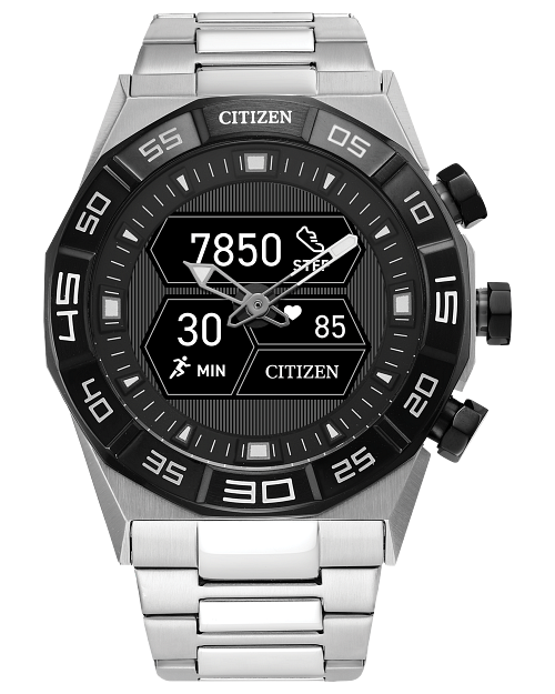 CZ Smart Hybrid Black Dial Stainless Steel Bracelet JX2006 52E